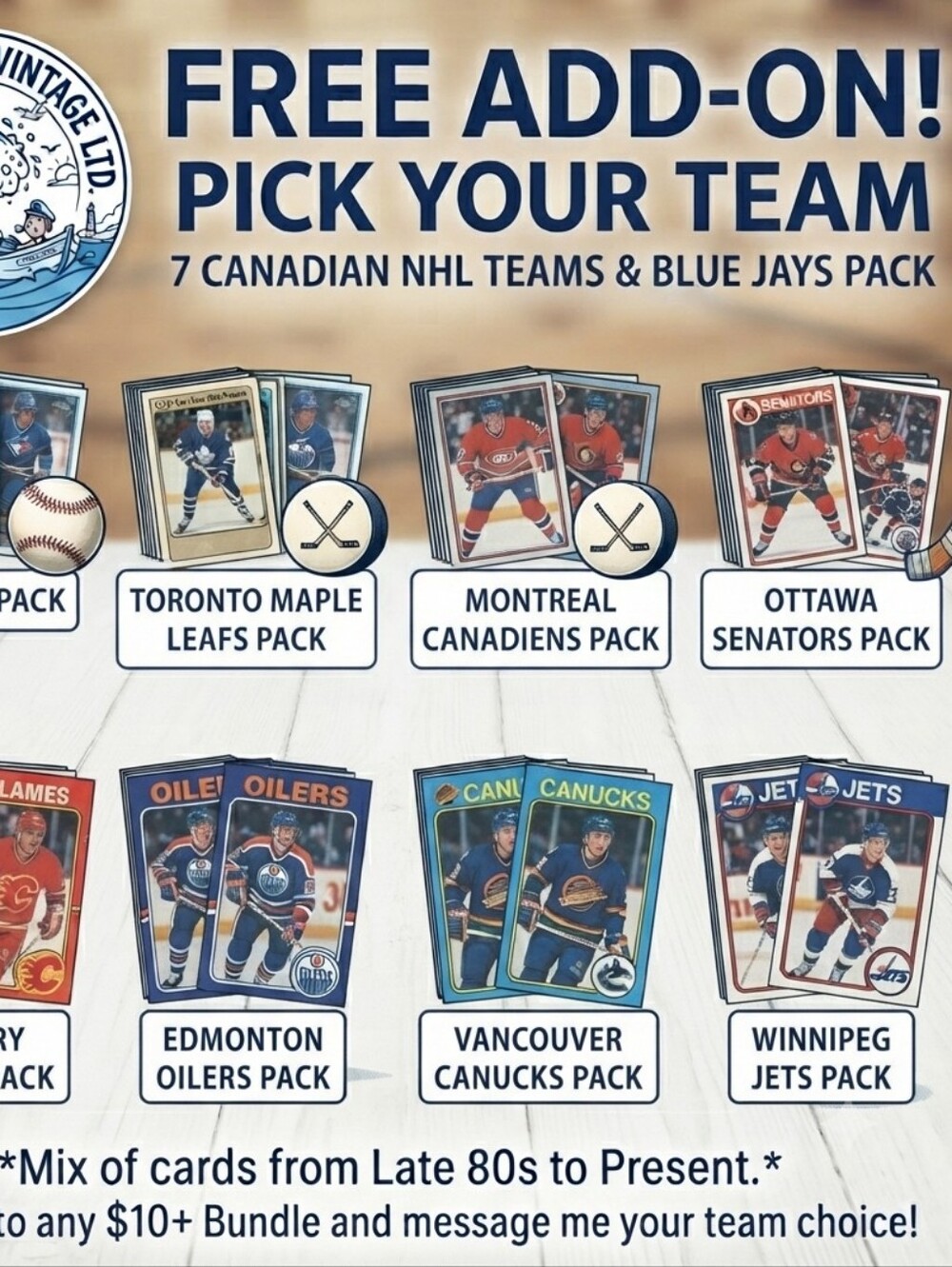 Free Add-On! Canadian Team Sports Card Lot - Pick Your Team, Late 80s to Present